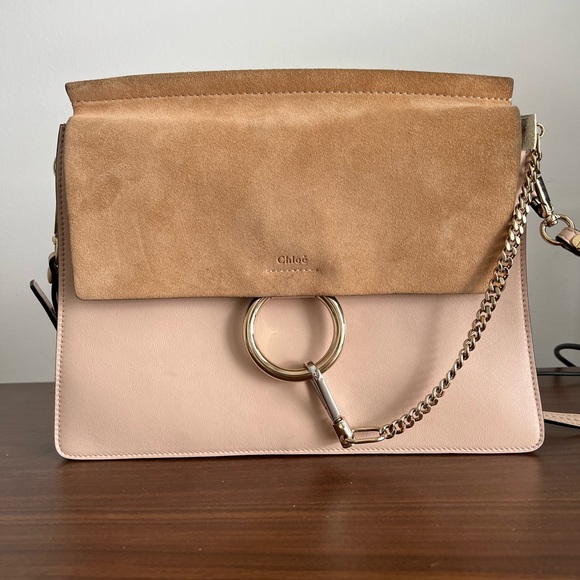 Authentic Chloé Faye Medium Shoulder Bag in Blush Pink - Picture 1 of 10